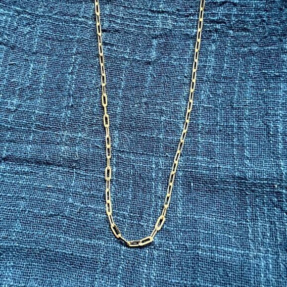 Paperclip Chain necklace 14k solid gold Necklace 20” inches perfect gift - Picture 9 of 15